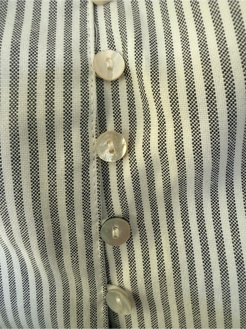 Commense Striped White Button-Front Lace Trim Tank Top - Picture 7 of 10